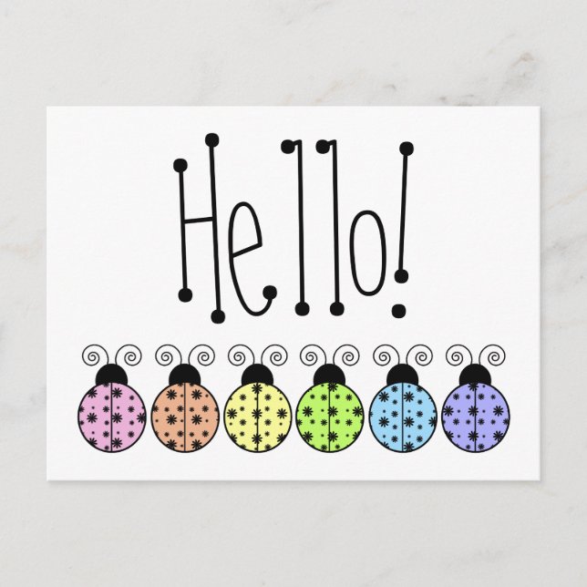 Lazy Daisy Ladybug Postcard Postkarte (Vorderseite)