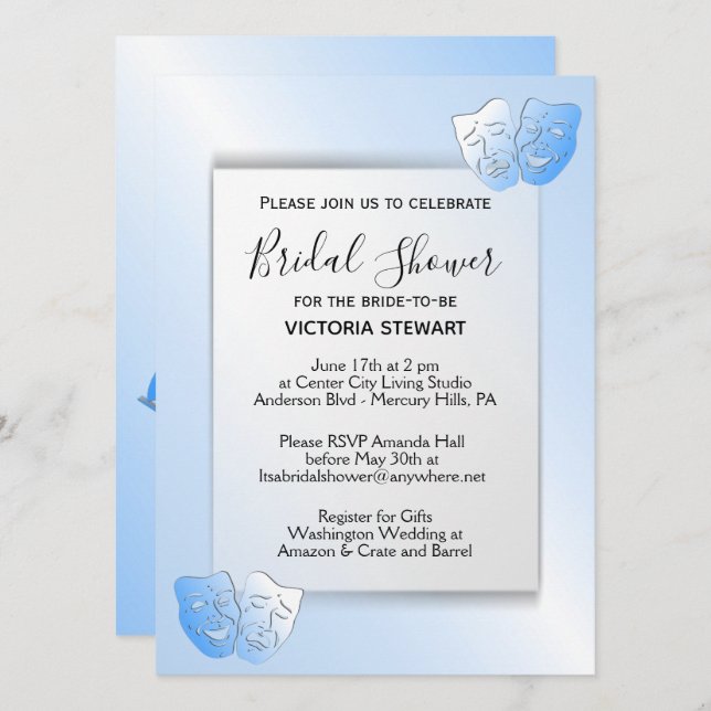 Lazy Day Segeltheater Bridal Dusche Einladung (Vorne/Hinten)