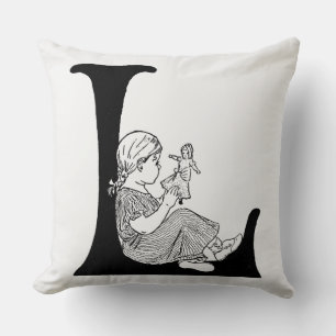 Lazy Days Letter 'L' Monogram Kissen