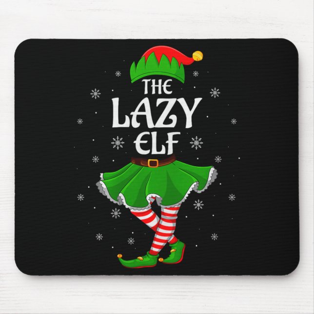 Lazy Elf Christmas Family Girls Women Elf Squad Xm Mousepad (Vorne)