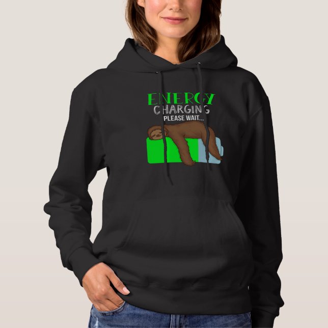 Lazy Energy Recharging Sloth Monday Workaholic Hoodie (Vorderseite)