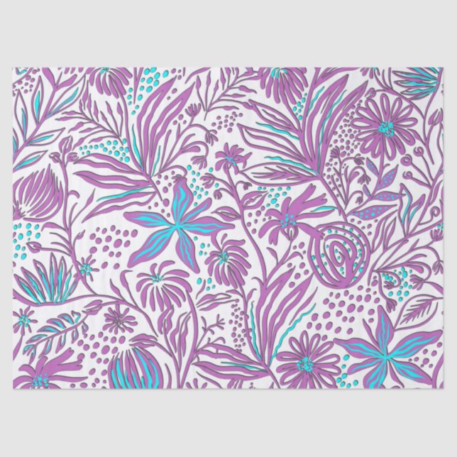 Lazy floral Muster auf White Metal Lunch Box Seidenpapier (Vorderseite)