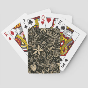 Lazy floral Muster in Gold auf schwarz Spielkarten