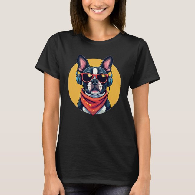 Lazy Frenchie Nope Niedlich Bulldog T-Shirt (Vorderseite)