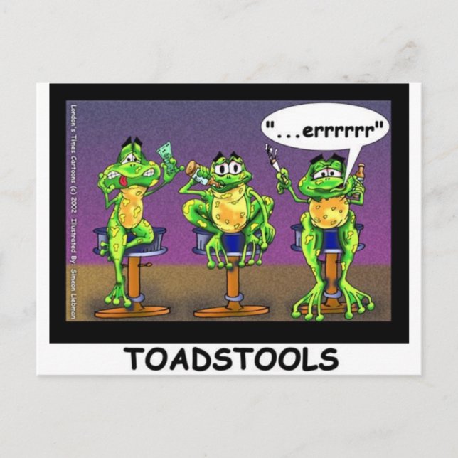 Lazy Frogs alias Toadstools Funny Gifts & T-Shirts Postkarte (Vorderseite)