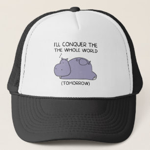 Lazy Funny Hippo werde ich die ganze Welt erobern Truckerkappe