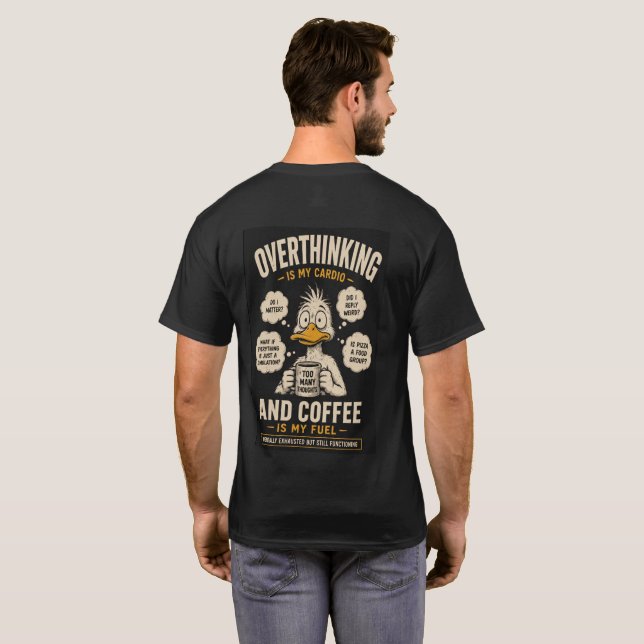 Lazy Genius – Überdenker-Modus T-Shirt (Schwarz voll)