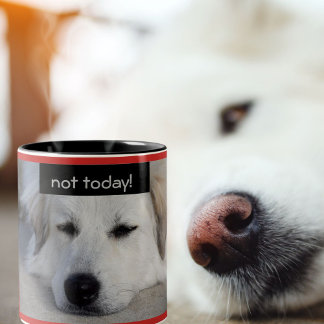 Lazy Great Pyrenäen Hund nicht heute Red Black Tas Zweifarbige Tasse