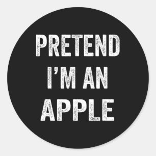 Lazy Halloween, so als wäre ich Apple Funny Hallow Runder Aufkleber