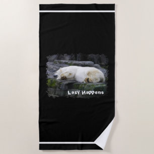 Lazy Happens Polar Bear Strandtuch