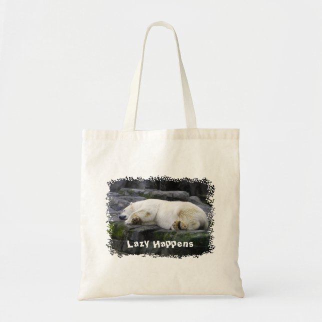 Lazy Happens Polar Bear Tragetasche (Vorne)