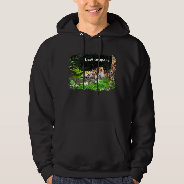 Lazy Happens Siberian Tiger Hoodie (Vorderseite)