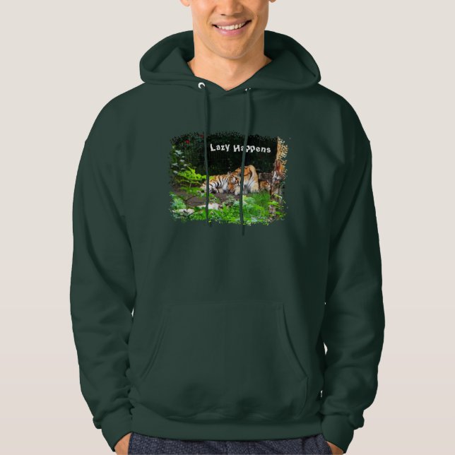 Lazy Happens Siberian Tiger Hoodie (Vorderseite)