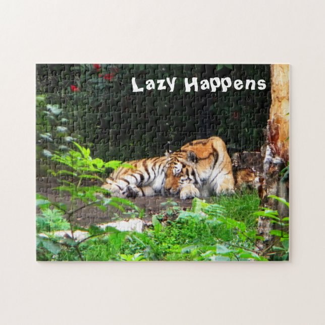 Lazy Happens Siberian Tiger Puzzle (Horizontal)