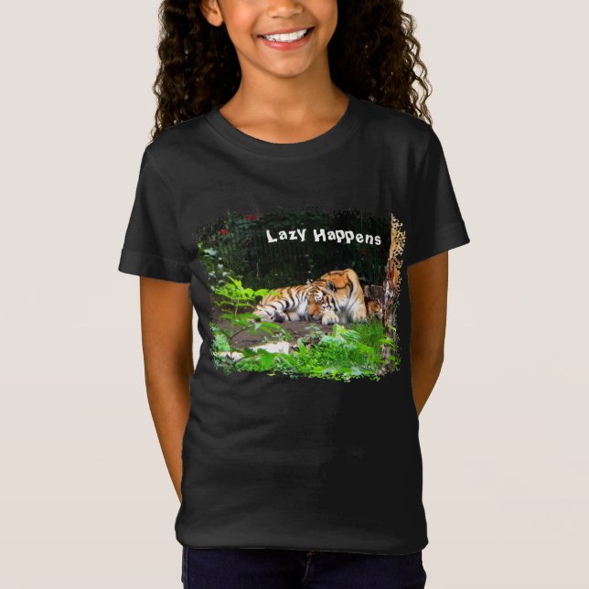 Lazy Happens Siberian Tiger T-Shirt (Vorderseite)