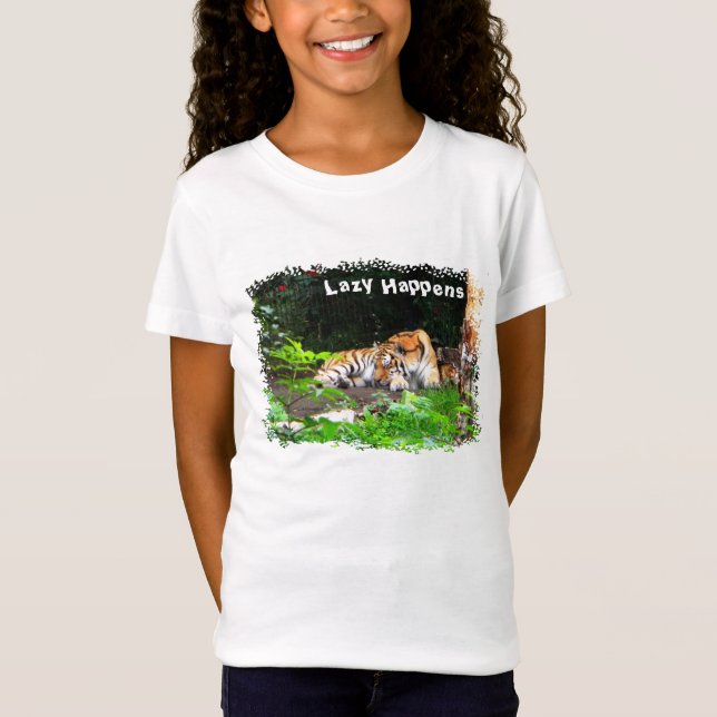 Lazy Happens Siberian Tiger T-Shirt (Vorderseite)