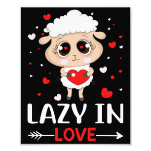 Lazy in Liebe Sheep für Valentinstag Singles Fotodruck