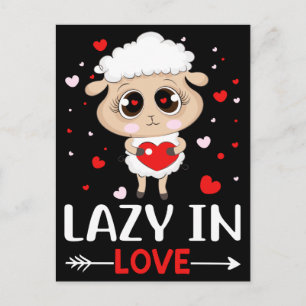 Lazy in Liebe Sheep für Valentinstag Singles Postkarte