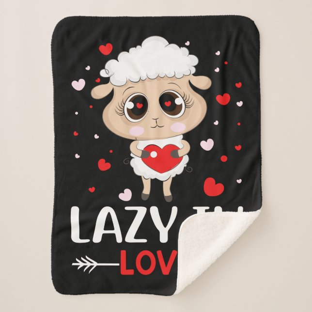 Lazy in Liebe Sheep für Valentinstag Singles Sherpadecke (Vorderseite)