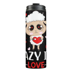 Lazy in Liebe Sheep für Valentinstag Singles Thermosbecher