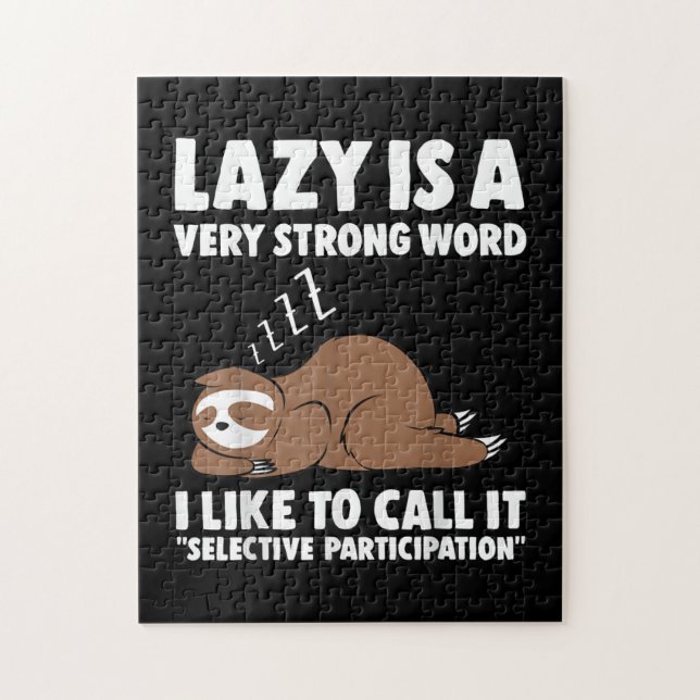 Lazy ist ein sehr starkes Word-Sloth Puzzle (Vertikal)