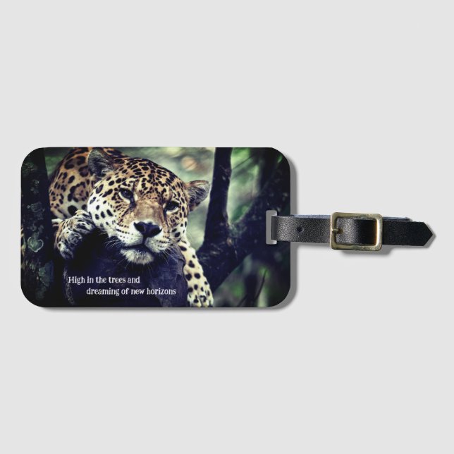 Lazy Jaguar in Foto Gepäckanhänger (Vorderseite (Horizontal))