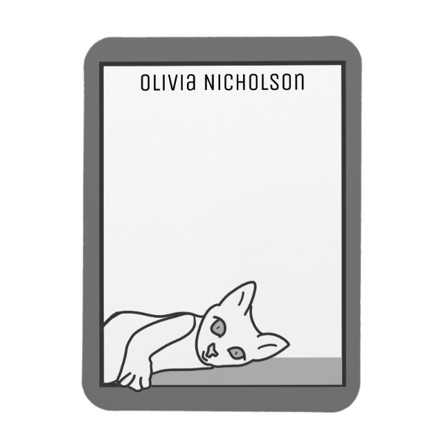 Lazy Kitten Art Personalisiert Novelty Cat Magnet (Vertikal)