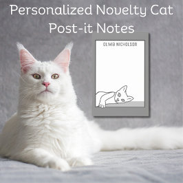 Lazy Kitten Art Personalisiert Novelty Cat Post-it Klebezettel