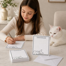 Lazy Kitten Whimsical Personalisierte Mitteilungsk