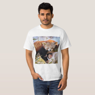 Lazy kleine rote Panda T-Shirt