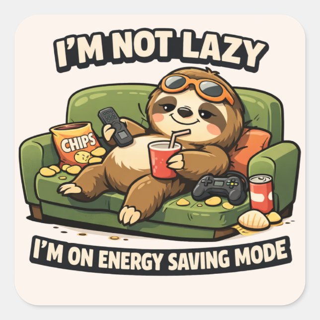 Lazy Level: Expert Quadratischer Aufkleber (Vorderseite)