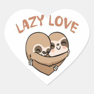 Lazy Liebe Herz-Aufkleber