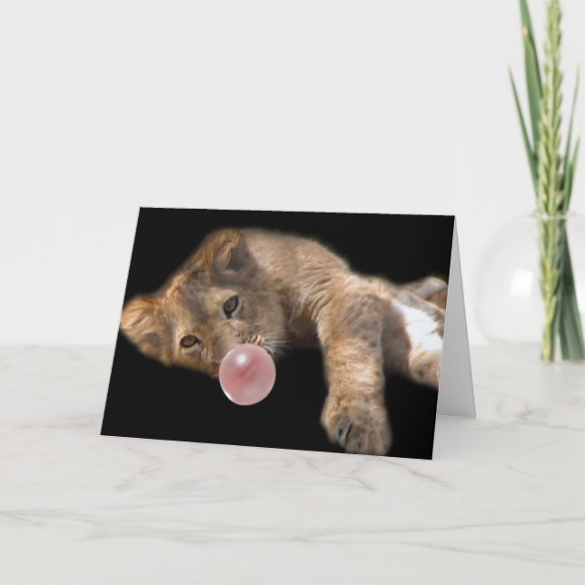 Lazy Lion Dankeskarte (Vorderseite)