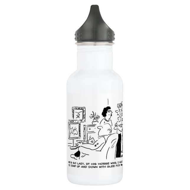 Lazy Man beobachtet Pferderennen auf der Fernsehst Edelstahlflasche (Links)