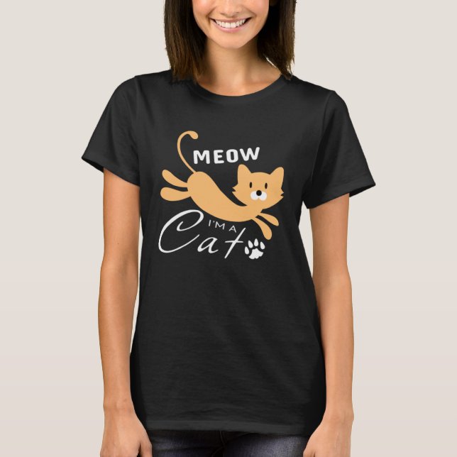Lazy Meow I m A Cat T-Shirt (Vorderseite)
