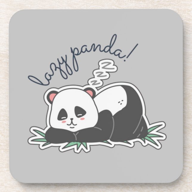 Lazy Panda Getränkeuntersetzer (Vorderseite)