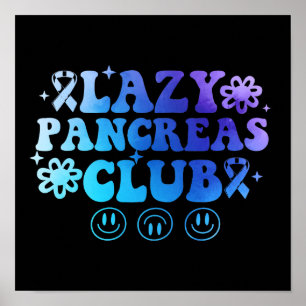 Lazy Pankreas Club Diabetes Bewusstsein Monat Poster