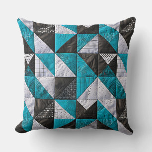 Lazy Patchwork in Blau und Schwarz Kissen