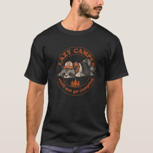 Lazy Raccon Scout Camping Summer Camp Süße Tier T-Shirt