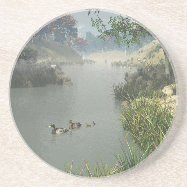 Lazy River Sandstein Untersetzer (Vorne)