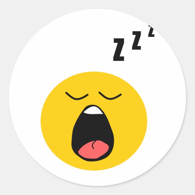 Lazy sleeping runder aufkleber (Vorderseite)