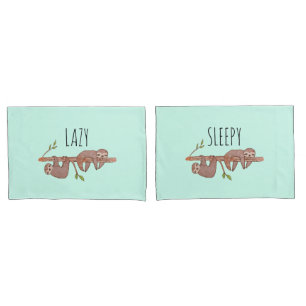 Lazy & Sleepy Niedlich Sloth Design, reversibel Kissenbezug