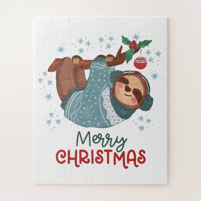 Lazy Sloth Christmas Jigsaw Puzzle (Vertikal)