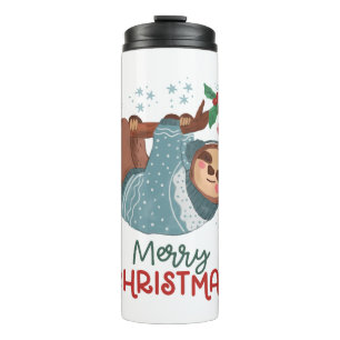 Lazy Sloth Christmas Thermosbecher