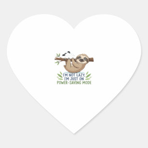 Lazy Sloth, ich bin nicht faul, ich bin nur auf Po Herz-Aufkleber