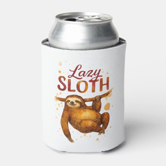 Lazy Sloth in Alcohol Ink Classic T - Shirt Dosenkühler (Kanne Vorderseite)