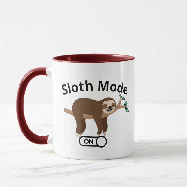 Lazy Sloth Mode Kaffeemaschine Tasse - Funny Anima (Links)