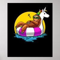 Lazy Sloth Riding Unicorn Float Funny Pool Party