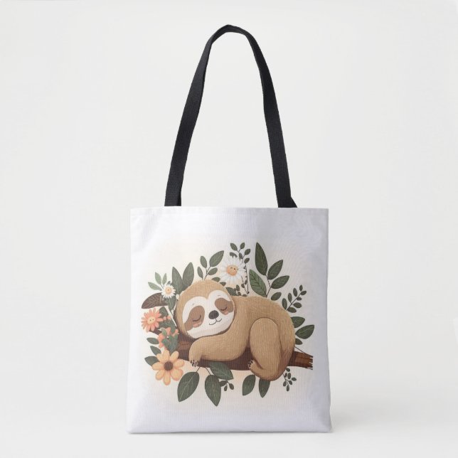 Lazy sloth sleeping on a branch cartoon            (Vorderseite)