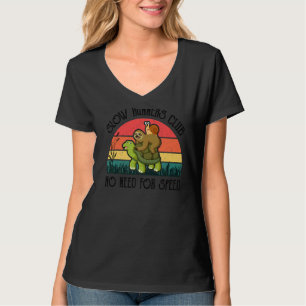 Lazy Sloth Snail Riding Turtle Slow Runningclub T-Shirt